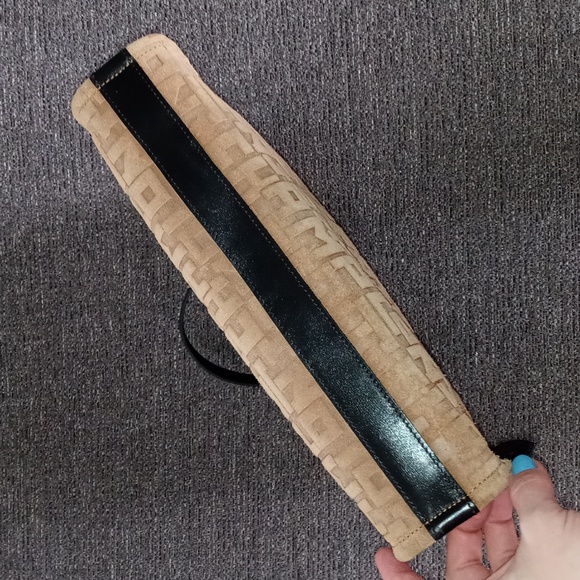 🖤RARE Longchamp🖤 - La Voyageuse Tan/Black Suede LGP Velours Vertical Tote - Picture 5 of 15